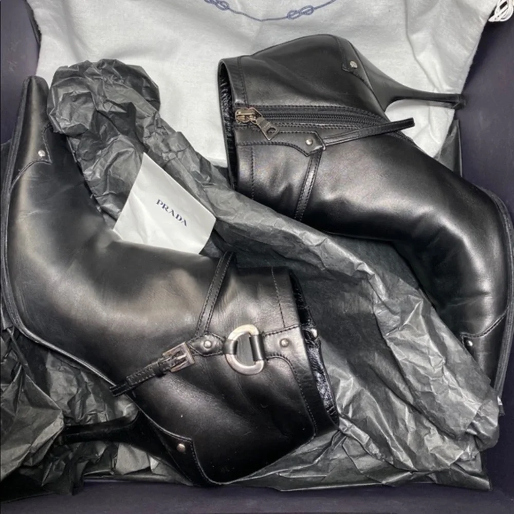 Prada Black Western Ankle booties EUC size… - Picture 11 of 11